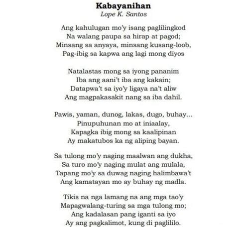 mga tula ni lope k santos|Kabayanihan Tula ni Lope K. Santos .